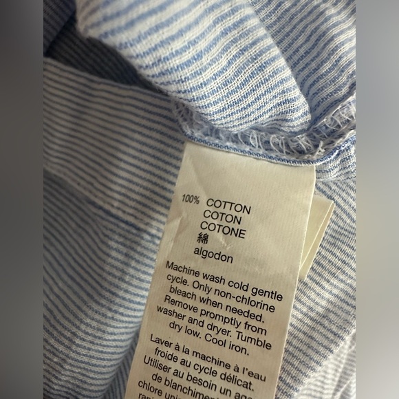 Gap Boyfriend Fit Button-Up Shirt Blue White Stripe Long Sleeve XS - Picture 6 of 6